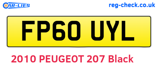 FP60UYL are the vehicle registration plates.