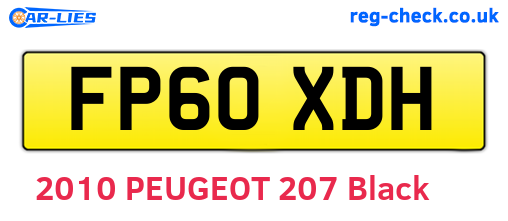 FP60XDH are the vehicle registration plates.