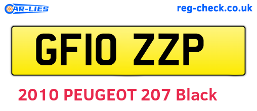 GF10ZZP are the vehicle registration plates.