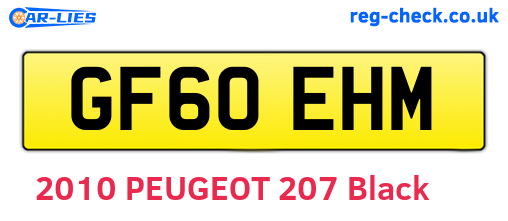 GF60EHM are the vehicle registration plates.