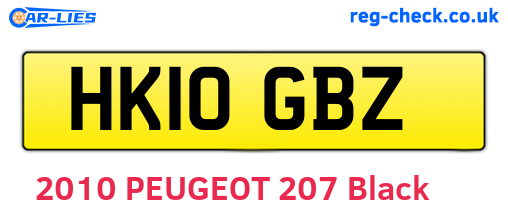 HK10GBZ are the vehicle registration plates.