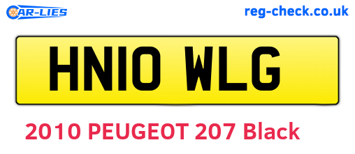HN10WLG are the vehicle registration plates.