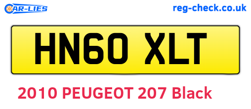 HN60XLT are the vehicle registration plates.