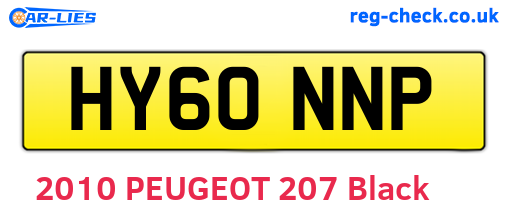 HY60NNP are the vehicle registration plates.