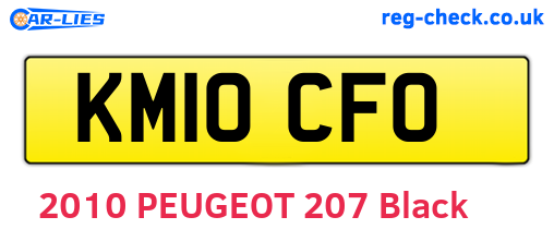 KM10CFO are the vehicle registration plates.