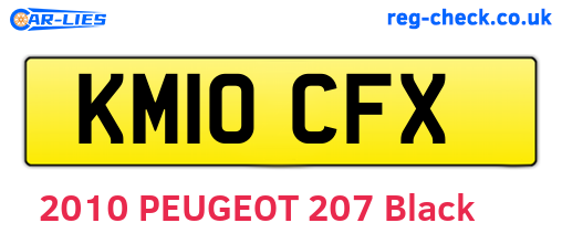 KM10CFX are the vehicle registration plates.