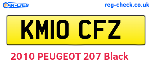 KM10CFZ are the vehicle registration plates.
