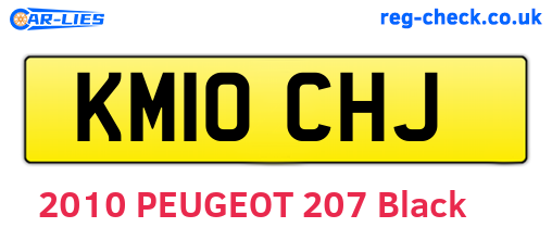 KM10CHJ are the vehicle registration plates.