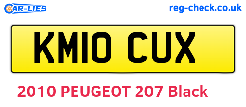 KM10CUX are the vehicle registration plates.