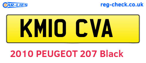KM10CVA are the vehicle registration plates.