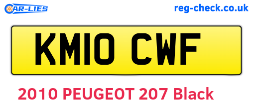 KM10CWF are the vehicle registration plates.