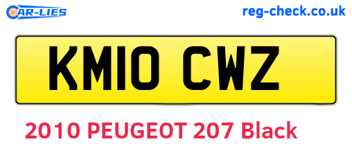KM10CWZ are the vehicle registration plates.