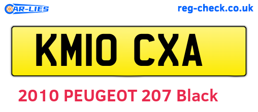 KM10CXA are the vehicle registration plates.
