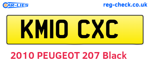 KM10CXC are the vehicle registration plates.
