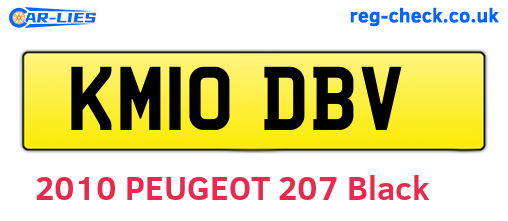 KM10DBV are the vehicle registration plates.