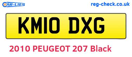 KM10DXG are the vehicle registration plates.