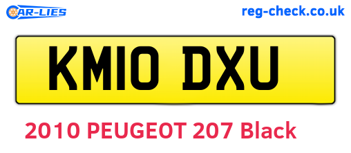 KM10DXU are the vehicle registration plates.