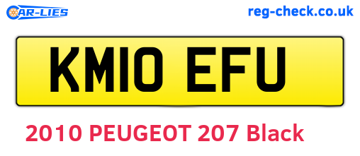 KM10EFU are the vehicle registration plates.