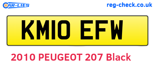 KM10EFW are the vehicle registration plates.