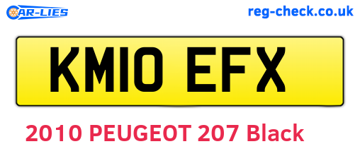 KM10EFX are the vehicle registration plates.