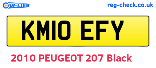 KM10EFY are the vehicle registration plates.