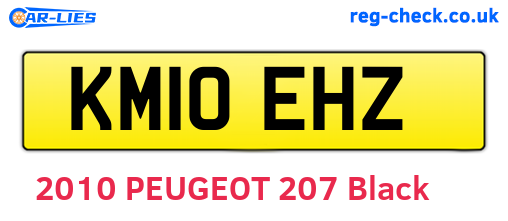 KM10EHZ are the vehicle registration plates.