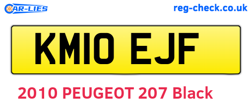 KM10EJF are the vehicle registration plates.
