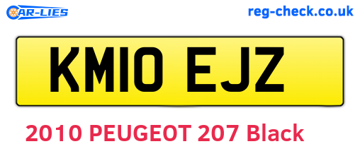 KM10EJZ are the vehicle registration plates.