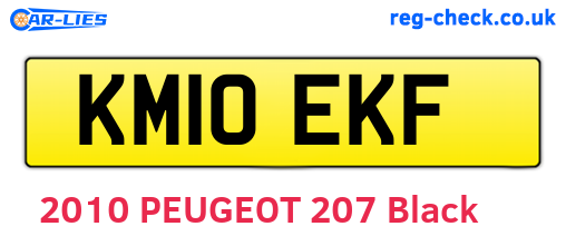 KM10EKF are the vehicle registration plates.