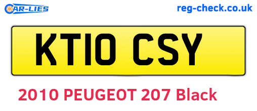 KT10CSY are the vehicle registration plates.