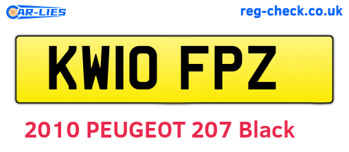KW10FPZ are the vehicle registration plates.