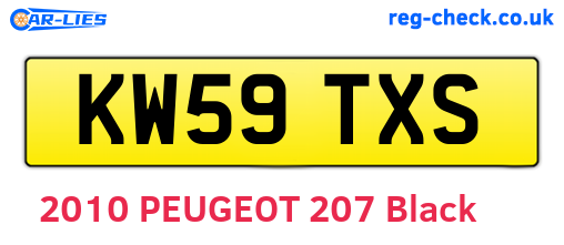KW59TXS are the vehicle registration plates.