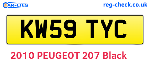 KW59TYC are the vehicle registration plates.