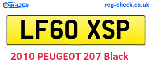 LF60XSP are the vehicle registration plates.