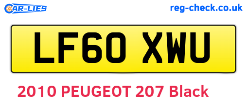 LF60XWU are the vehicle registration plates.