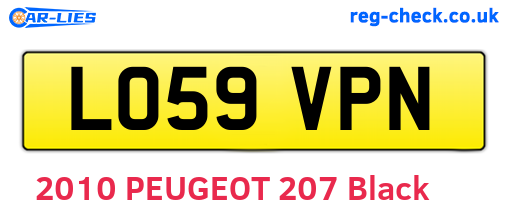 LO59VPN are the vehicle registration plates.