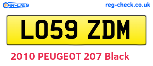 LO59ZDM are the vehicle registration plates.