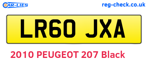 LR60JXA are the vehicle registration plates.