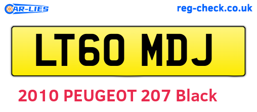 LT60MDJ are the vehicle registration plates.