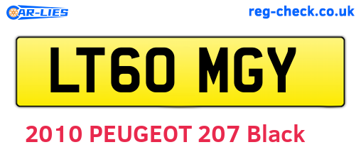 LT60MGY are the vehicle registration plates.
