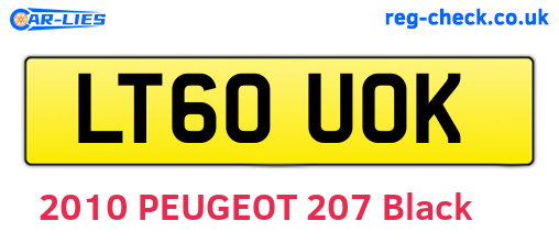 LT60UOK are the vehicle registration plates.