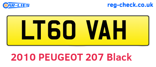 LT60VAH are the vehicle registration plates.