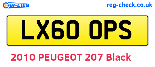 LX60OPS are the vehicle registration plates.