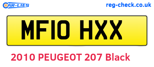 MF10HXX are the vehicle registration plates.