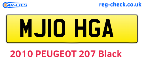 MJ10HGA are the vehicle registration plates.