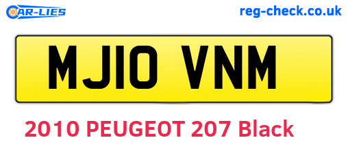MJ10VNM are the vehicle registration plates.