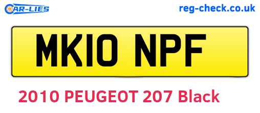 MK10NPF are the vehicle registration plates.