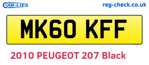 MK60KFF are the vehicle registration plates.