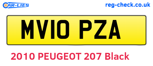 MV10PZA are the vehicle registration plates.