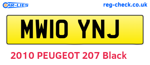 MW10YNJ are the vehicle registration plates.